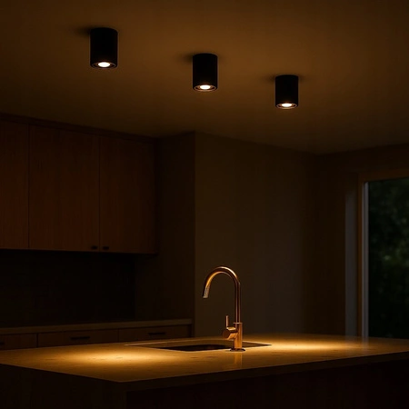 Přisazené halogenové svítidlo bodové trubky GU10 kulatá černá 115 mm