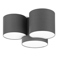 Stropní svítidlo MONA GRAY Plafond Tuba White Graphite Modern 3xE27 4392 TK Lighting