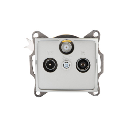 Zásuvka pro TV-SAT anténu čtvercová stříbrná LOGI Kanlux
