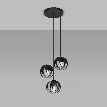 LED závěsné stropní svítidlo TULOS 3P 3xE27 černé SOLLUX