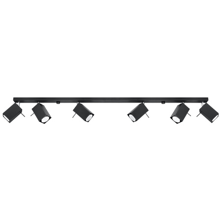 Svítidlo pro povrchovou montáž MERIDA 6L 6xGU10 Reflektor Halogenový pohyblivý pásek Minimalistická černá SOLLUX