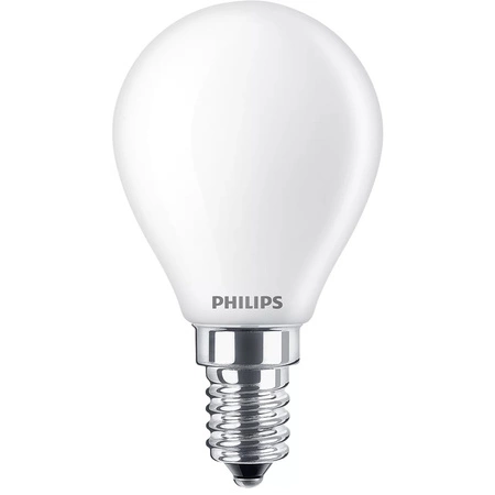 LED kulová žárovka E14 P45 3.4W = 40W 470lm 2700 Teplá bílá vlákno Mléčné PHILIPS Stmívatelné