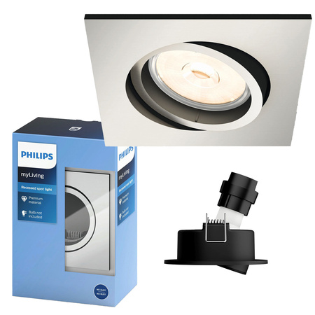 Zásuvné halogenové svítidlo DONEGAL GU10 Square Movable Satin PHILIPS