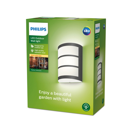 LED zahradní lampa nástěnná lampa PYTHON myGarden 6W 2700K IP44 antracit PHILIPS