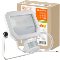 LED reflektor 10W 1100lm 3000K IP65 bílý se senzorem pohybu a soumraku LEDVANCE Floodlight