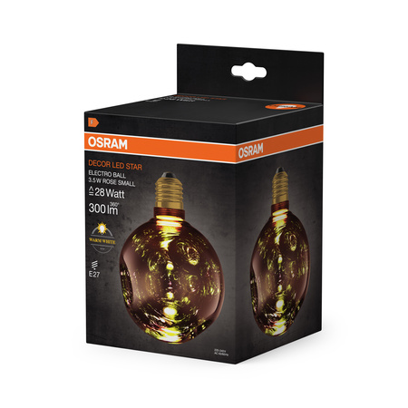 LED žárovka E27 Sphere 3,5W 300lm 2700K teplá bílá Decorative Pink ELECTRO GLASS SMALL Osram