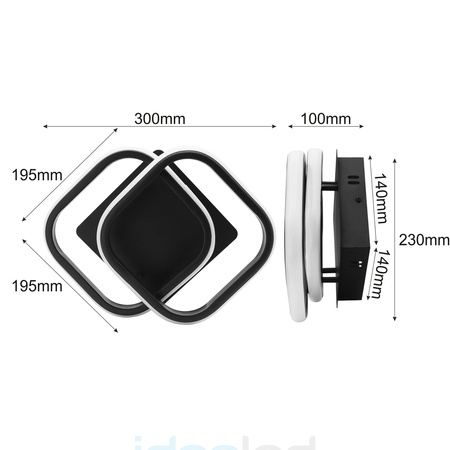 LED stropní svítidlo CASPER 24W 4000K černá