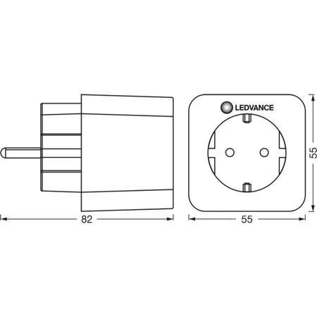 Chytrá EU napájecí zásuvka 230V 3680W 16A LEDVANCE SMART+ ZigBee