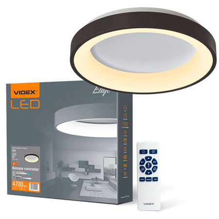 Plafond LED stropní svítidlo pro povrchovou montáž 72W 7500lm 2700-6000K CCT černá Stmívatelné + dálkové ovládání EDGE Videx