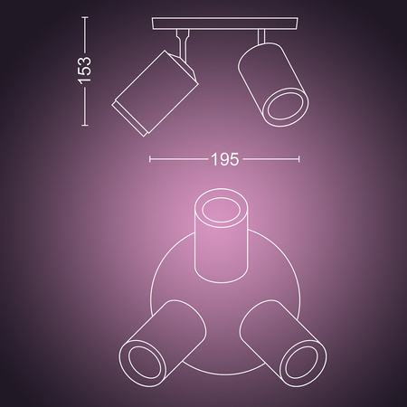 Philips HUE White and Color Ambiance Fugato Lamp 3x4,2W Bluetooth Zigbee