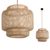 Bambusová dekorativní závěsná lampa E27 Boho Bonn Kobi