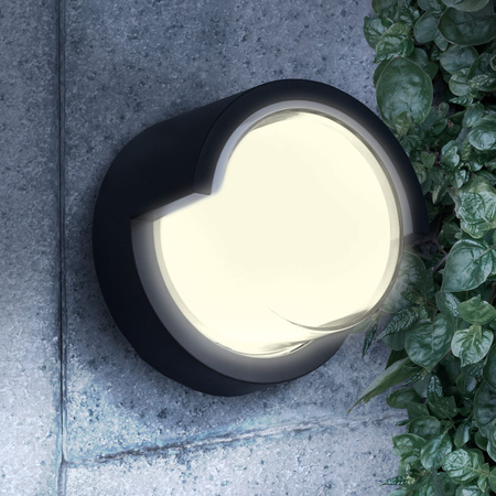 Nástěnná venkovní fasádní LED lampa 12W 1400lm 4000K Neutrální 120° Černá IP44 Essen Sanico Goldlux