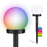 LUMILED LED solární zahradní lampa ATRIS Driven White Ball 10cm RGB