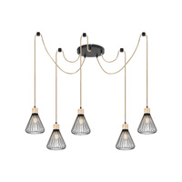Stropní závěsné svítidlo E27 Black Industrial Farfalle Rabalux