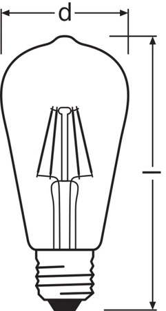 LED žárovka ST64 E27 5,8W = 60W 806lm 2700K teplá bílá FILAMENTNÍ STMÍVATELNÁ LEDVANCE