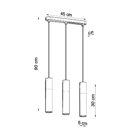 BORGIO 3L 3xGU10 Loft Závěsné stropní svítidlo Bílá a šedá SOLLUX
