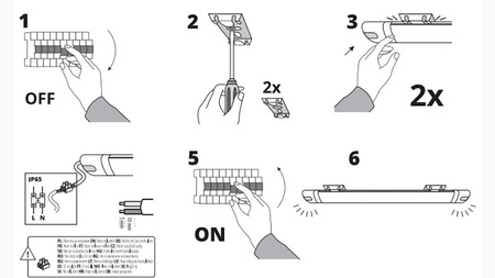 LED hermetické lineární svítidlo 60W 6000lm IP65 150cm Neutrální 4000K