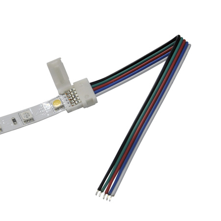 Konektor pro RGBW LED pásky Flexibilní jednostranný 5pinový 10mm bílý Sanico Goldlux