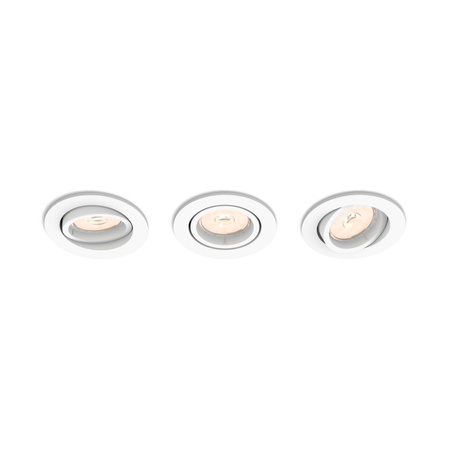 3x Zásuvné halogenové svítidlo ENNEPER GU10 Round Movable White PHILIPS