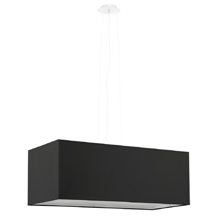 LED závěsné stropní svítidlo SANTA BIS 5xE27 Obdélníkový lustr 80 cm černý SOLLUX