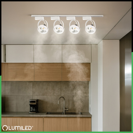 Osvětlovací lišta 2m + 4x reflektor lištový, GU10 AR111 Bílá VICTUS LUMILED