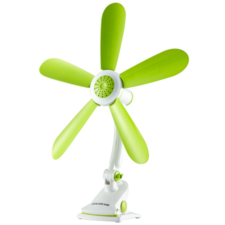 Stolní ventilátor Cirkulátor vzduchu Stojací stolní ventilátor 50cm 7W bílo-zelený + klip