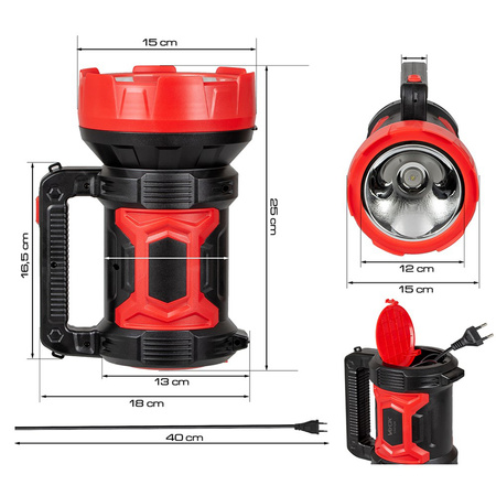 Nabíjecí ruční reflektor s výkonem 10W 400 lm VA0124 VAYOX