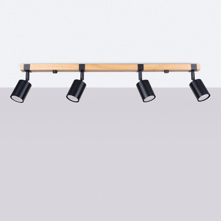 FAGER 4L 4xGU10 Spotlight Moving Black Skandinávské stropní svítidlo SOLLUX