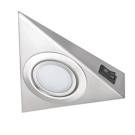 Podskříňkové trojúhelníkové svítidlo s vypínačem ZEPO G4 Chrome Matt KANLUX