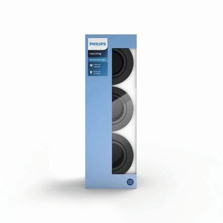 Zásuvné halogenové svítidlo DONEGAL 3x GU10 Round Movable Grey PHILIPS