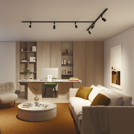 Sada závěsných světel pro autobusy 1m + 3x LED GU10 jednofázová černá EasyLink Shea Philips