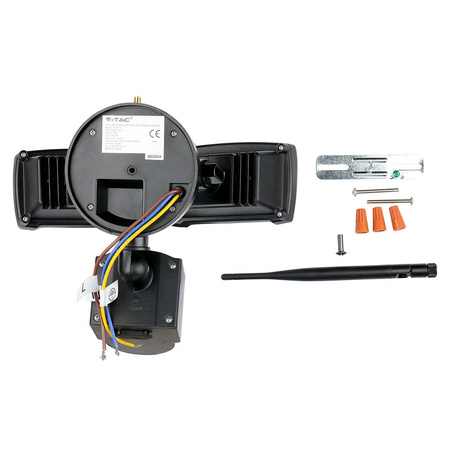Reflektor LED 18W 600lm 6000K IP20 Černý s pohybovým senzorem a WiFi kamerou VT-4818B V-TAC