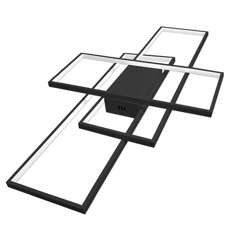 Geometrické stropní svítidlo PLAFON LED lustr 130W 3000K-6500K černá + dálkový ovladač