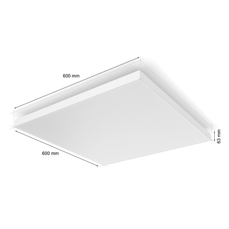 LED panel Stropní svítidlo pro povrchovou montáž 60x60 cm 67W 4850lm IP20 Bílá a barevná Ambiance RGB + TW White Smart SMART Zigbee Bluetooth Datura Philips HUE