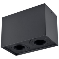 Přisazené stropní svítidlo Hadar Q2 2xGU10. pohyblivé. obdélníkové. černé