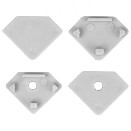 Hliníkový rohový LED profil pro povrchovou montáž Bílý 2m s matným difuzorem pro LED pásky + koncovky Ecolight série R