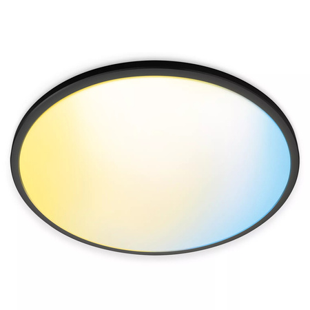 Plafond LED stropní svítidlo pro povrchovou montáž 22W CCT černé kulaté SMART WiFi WiZ