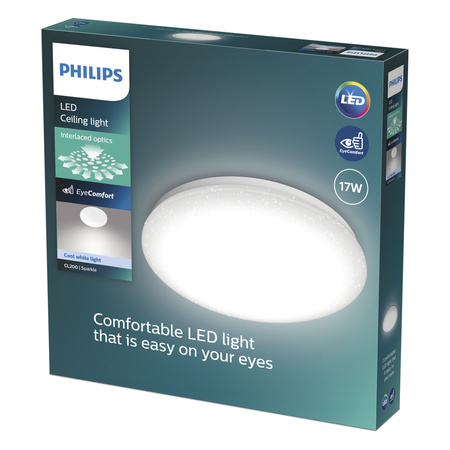 Stropní svítidlo LED Plafond 17W 1900lm 4000K Neutral Star Effect Moire CL200 Philips