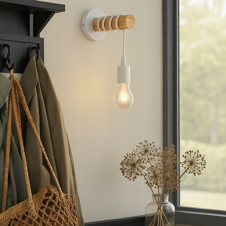 Spot E27 Bílá hnědá Eos Masterled Závěsné nástěnné svítidlo