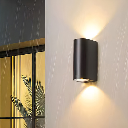 Zahradní nástěnná lampa 2x GU10, Černá ALLIUM LUMILED