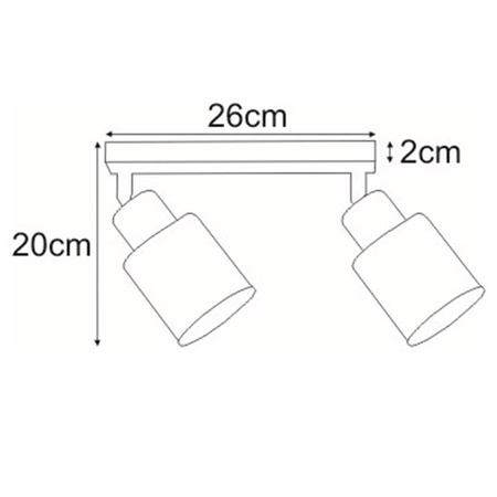 Stropní svítidlo na liště 2xE27 K-4781 ze série TROY GOLD KAJA