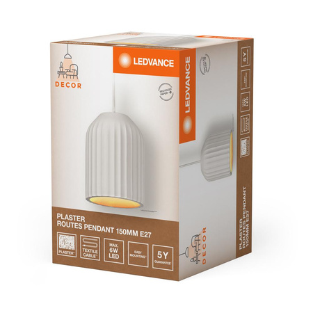 Dekorativní stropní závěsné svítidlo E27 s převisem bílý dekor Ledvance