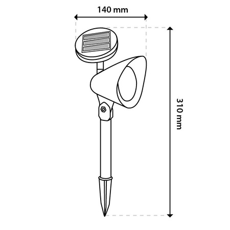 Solární LED lampa reflektor směrový, IP44 6500K OGA LUMILED