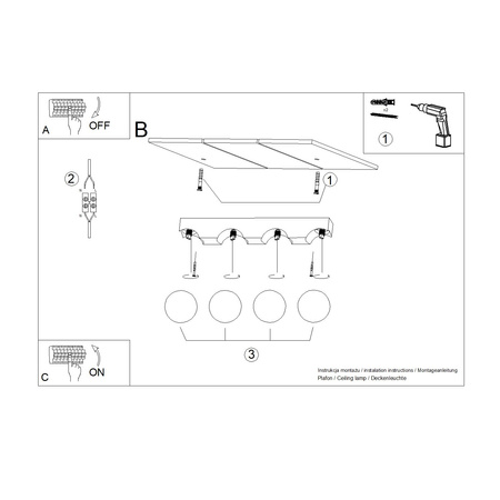 Stropní svítidlo 4x G9 Natural Wood BULBO Peach Puff SL.1685 Sollux