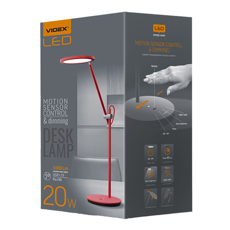 Stolní LED lampa VIDEX. stmívatelná 20W 4100K bílá