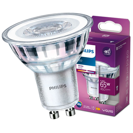 GU10 LED žárovka 4.9W = 65W 460lm 3000K Teplý 36° reflektor PHILIPS