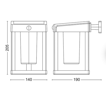 LED solární nástěnná lampa CAMILL 1,4W 3000K IP44 Soumrakový senzor PHILIPS