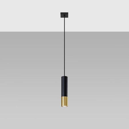 LOOPEZ 1 GU10 Závěsné stropní svítidlo Elegantní černá a zlatá SOLLUX