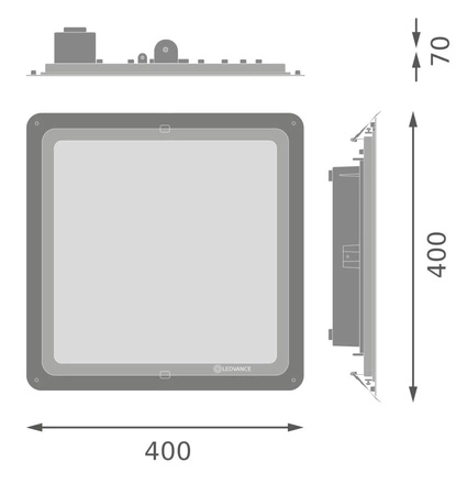 Venkovní stropní svítidlo LED 95W 12825lm 4000K Cold Surface Black IP66 Canopy Compact Ledvance