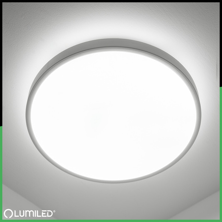 Stropní LED plafon pro povrchovou montáž 24W 4000K CELIS Round IP44 White Ring ALS LUMILED